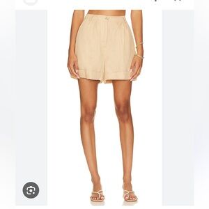 Faithfull The Brand 💯 Linen Tan Shorts sz 12